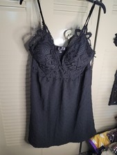 Faded Rose Crochet Black Dress Size Large