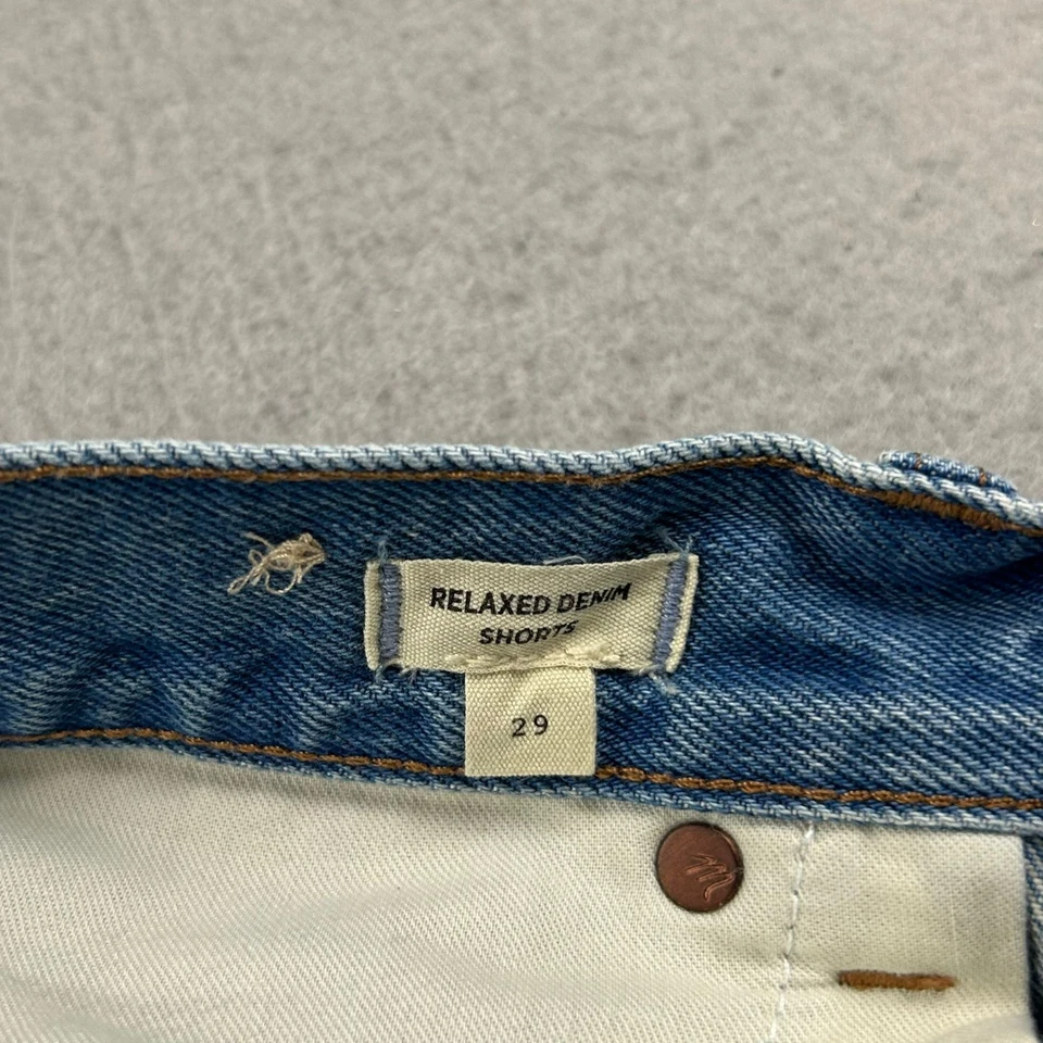Pantalones Cortos Madewell Mujer 29 Azul Claro Denim Relajado Dobladillo Crudo Foto 4 de 4