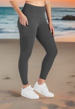 Small-Members Mark-Everyday-Moto-Ankle-Legging-High-Rise-Pockets-Gray-NWT-Women