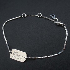 Vintage Christian Dior Dog Tag Bracelet in Si...