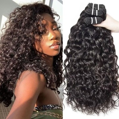 Brazilian Water Wave Wavy Human Hair Extensions 3 Bundles 300g Curly Weave Weft