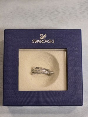 Swarovski Crystal Plated Spiral Mini Ring NEW In Original Box 
