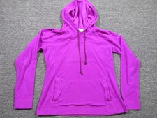 Columbia Hoodie Womens Large Purple Fleece Pullover Kangaroo Pockets Raglan