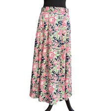 Vtg 80s 90s Evan Picone Pleated Midi skirt - floral Pockets Cottage Core Size M