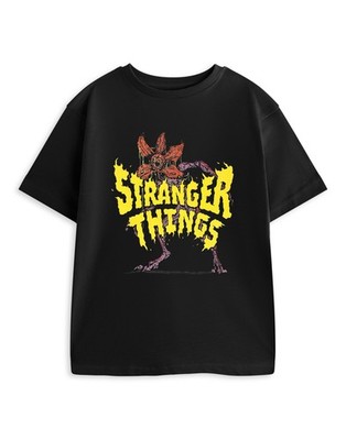 Stranger Things Schwarz Demogorgon Kurzärmeliges T-Shirt Unisex Kinder