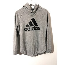 Adidas Boy's Pullover Hoodie Gray Sweater Side Pockets Size S 8-10