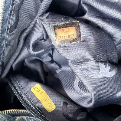 CHANEL 2002-2003 Blue CC Canvas Denim Hobo Bag | eBay