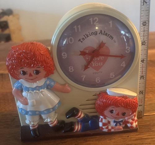 Janex Raggedy Ann & Andy sprechender Wecker Vintage 1974 NUR TEILE ODER REPARATUR* - Bild 6 von 7