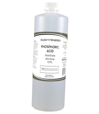Duda Energy 1 Quart / 950ml 85% Food Grade Phosphoric 1 Quart / 950ml Bottle