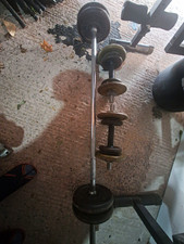 Adjustable Spinlock Dumbbell Set 15kg Cast Iron/Steel Plates & Collars