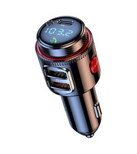 Bluetooth 5.4 Car FM Transmitter, Wireless AUX Adapter with USB-C PD 30W  QC...
