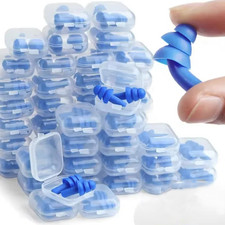 10 Pairs Reusable Silicone Ear Plugs Noise Reduction Sleep Swimming Set - NEW