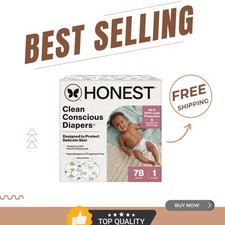 Comfort Dry Disposable Diapers - Hypoallergenic Size 1, 78 Count for Baby's Skin