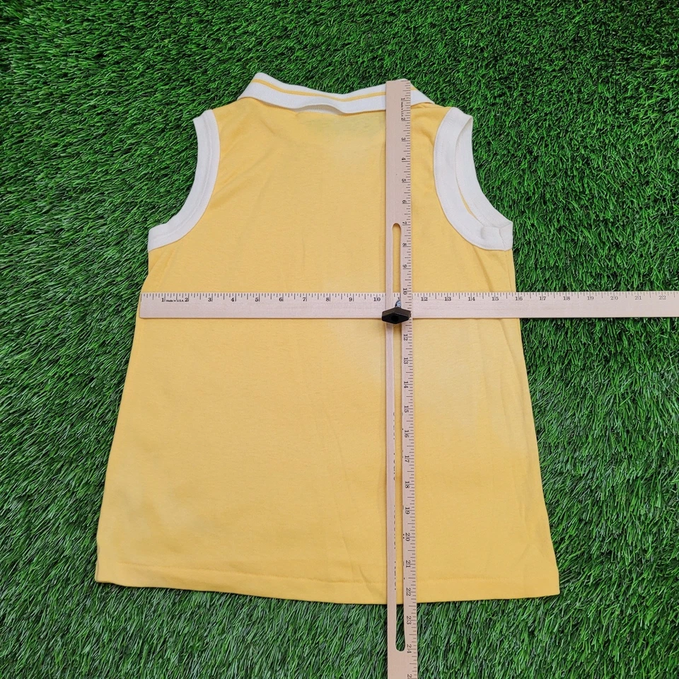 Camisa Vintage Años 80 Cuello MOD Mujer XS/S 16x22 Amarilla EE. UU. Foto 3 de 4