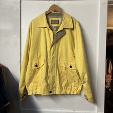 Rainforest Yellow Barn Coat Nylon Shell Zip Up Pleated Pockets Men’s Large