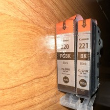 Genuine Canon PGBK 220  221 Black Ink OEM Sealed PGI-220BK