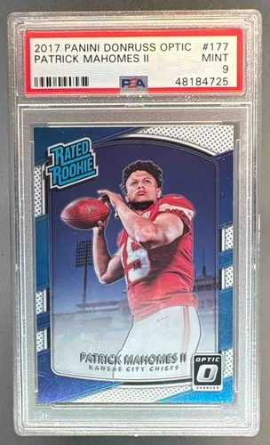 48184725 Patrick Mahomes II 2017 Panini Donruss Optic #177 RC Rated Rookie PSA 9