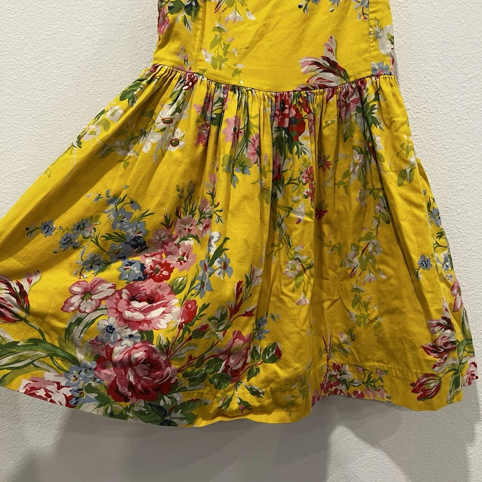 VESTIDO POLO RALPH LAUREN NIÑA AMARILLO PRIMAVERA II FLORAL Talla 6 Fiesta de Pascua Cumpleaños Foto 2 de 4