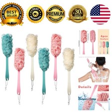 6 Pack Loofah with Handle 17 Inch Long Bath Shower Exfoliating Scrub Luffa