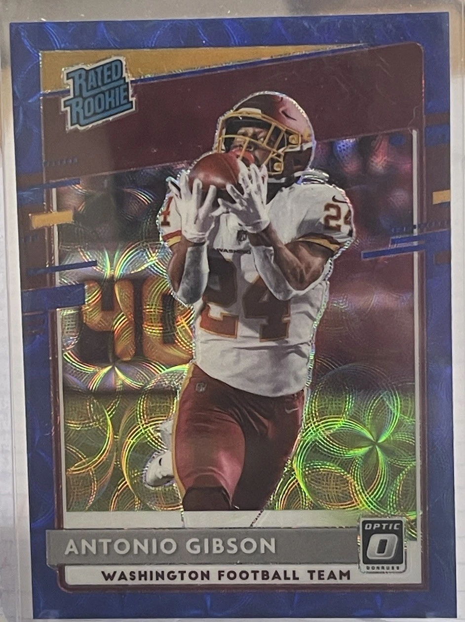 2020 Donruss Optic Blue Scope #185 Antonio Gibson Commanders Rookie Patriots