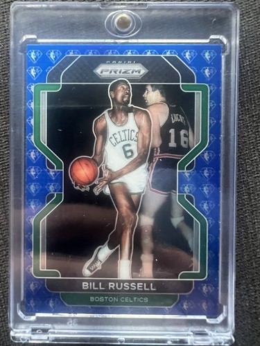 Bill Russell [75th Anniversary Blue Prizm] #254 2021 Panini Prizm card