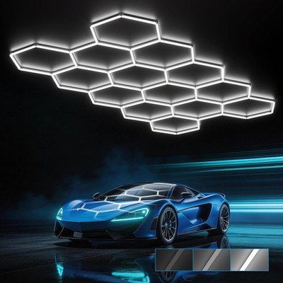 LED Garage Light Hexagon 14 Grid Dimmable 399W 39900LM White HYPERLITE Upgraded