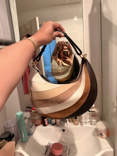 Fendi Multicolor Vitello Seta Suede Fendigraphy hobo bag Small