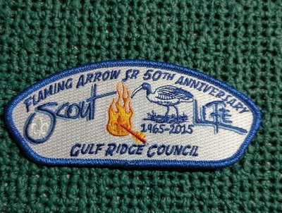 Gulf Ridge Council, SAP, Flaming Arrow 50th Anniversary, Blue Mylar Border