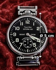 Molnija URSS 50mm Orologio Militare Storm333-Movimento Sovietico-non Funzionante
