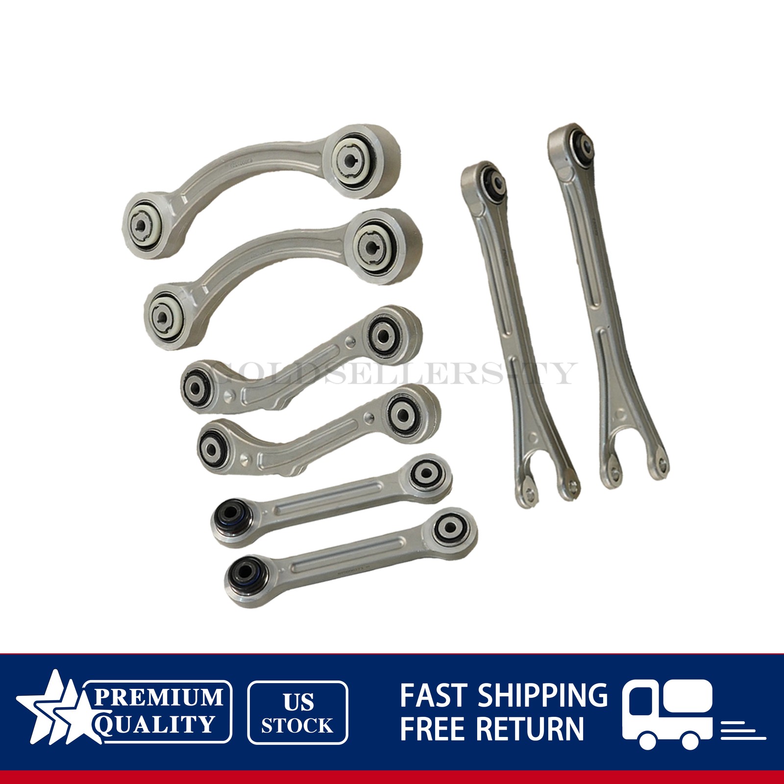 8PCS Rear Suspension Control Arm Set Fits Maserati Ghibli Quattroporte 14-16 US