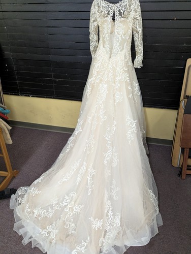 Sottero & Midgley 9SC841 River Lace Long Sleeve Wedding Dress Size 14