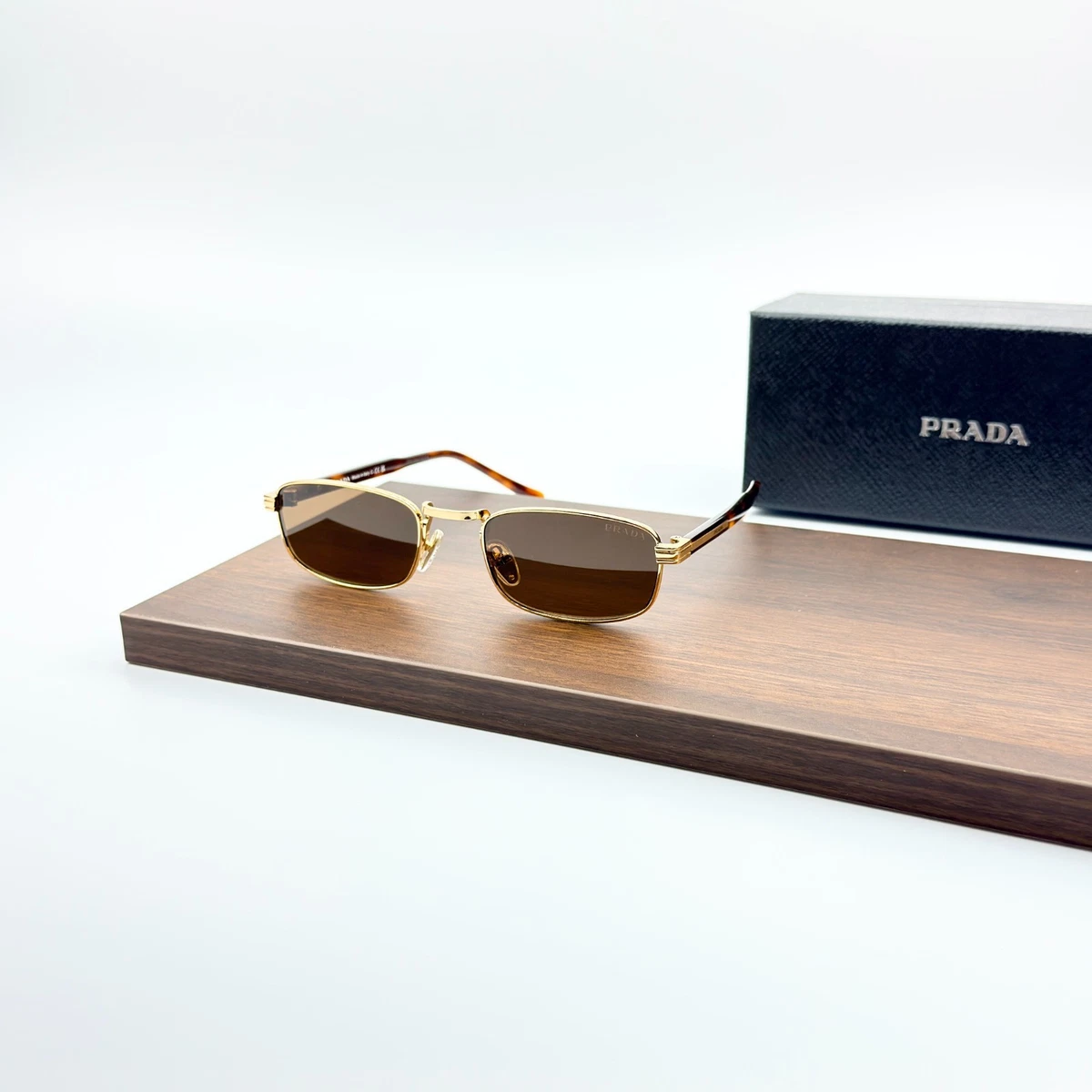 PRADA Gold Brown Sunglasses for Women for sale | eBay