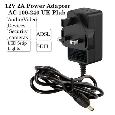 12V 2A UK Netzteil 5,5x2,1mm für CCTV LED Leuchten