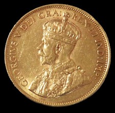 1913 GOLD CANADA $10 DOLLAR CANADIAN GOLD RESERVE KING GEORGE V COIN