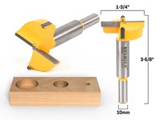 1-3/4" Diameter Carbide Forstner Drill Bit - 10mm Shank - Yonico 43049C