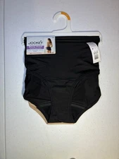 Jockey Worry Free Period Underwear Womens Medium Black Hipster Brief Leakproof