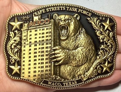  FBI Waco Texas Safe Streets Task Force ALICO Bldg Challenge Coin Antique Gold