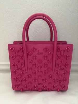 Christian Louboutin Pink Calf Leather Spiked Paloma Mini Satchel