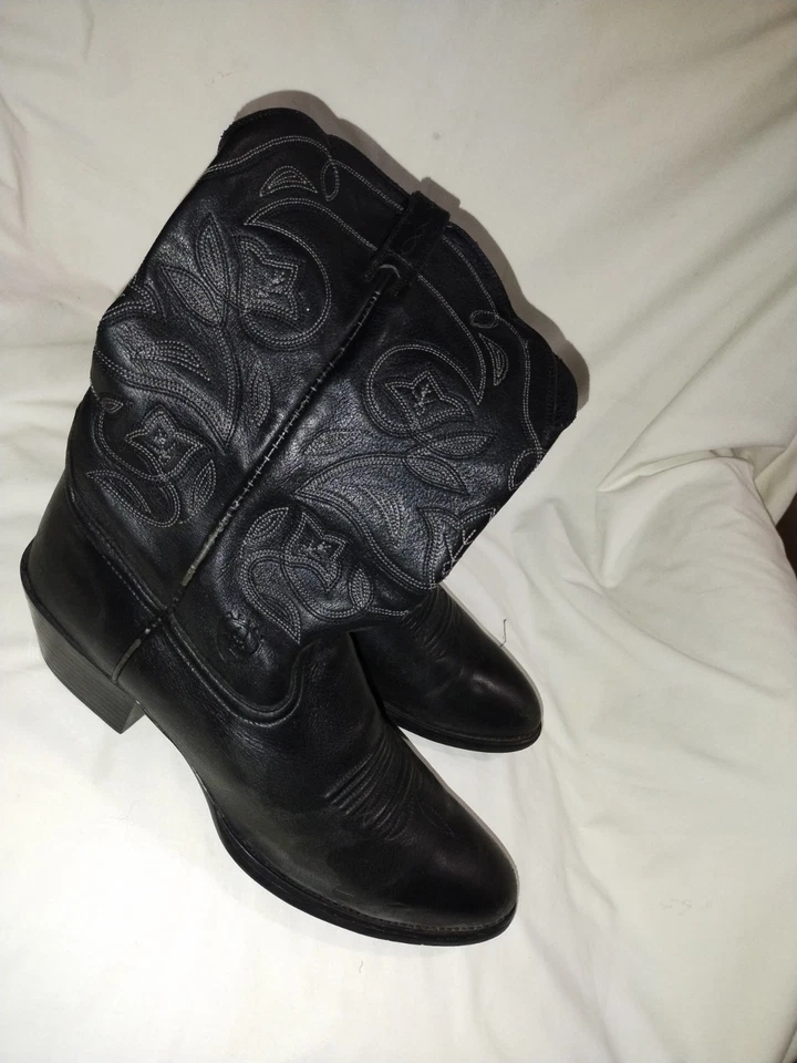Ariat Mujer Heritage Western Punta en P Bota Vaquera Boho Cuero Talla 11B Negra Nueva Foto 4 de 4