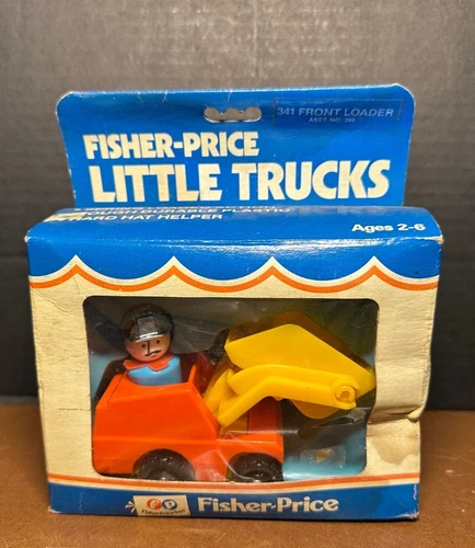 Vintage Fisher-Price Little Trucks #341 front loader Little People New 1979 read