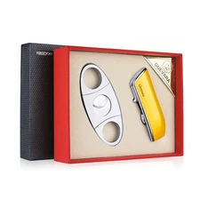 GUEVARA Cigar Gift Set Cigar Lighter Cigar Cutter Cigar Tool for Gift Box