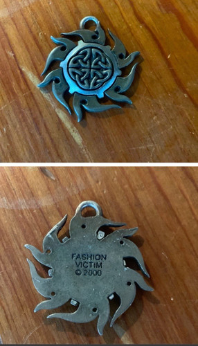 Fashion Victim 2000 Celtic Knot Pendant Sacred Talisman Tribal Flame Vintage