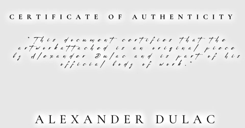 💎ALEXANDER DULAC | MY SUTIL MIND Assinado à Mão Edição Autêntica Impressa de 10 Certificado de Autenticidade - Imagem 4 de 4