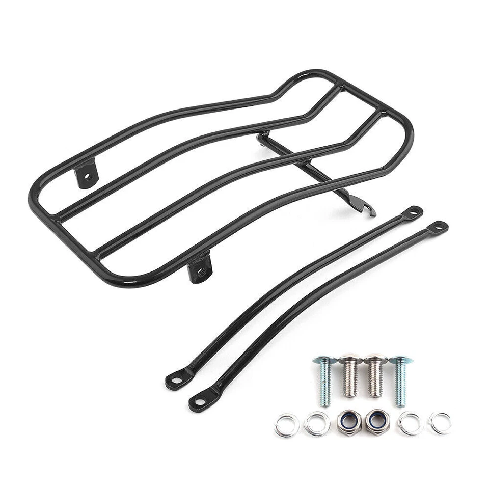 Black Seat Luggage Rear Fender Rack For Triumph Bonneville Bobber Speedmaster - Image 3 of 4