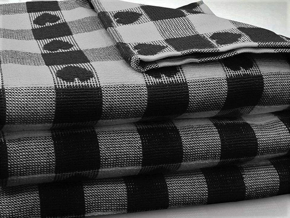 Toalla de té/paño de cocina egipcio 100 % algodón diseño de corazón de lujo 3 colores Foto 4 de 4