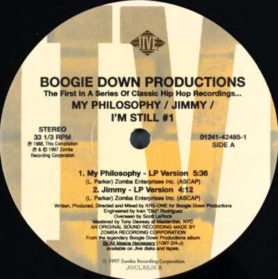 Boogie Down Productions - My Philosophy / Jimmy / I m Still #1 / VG+ / 12''''