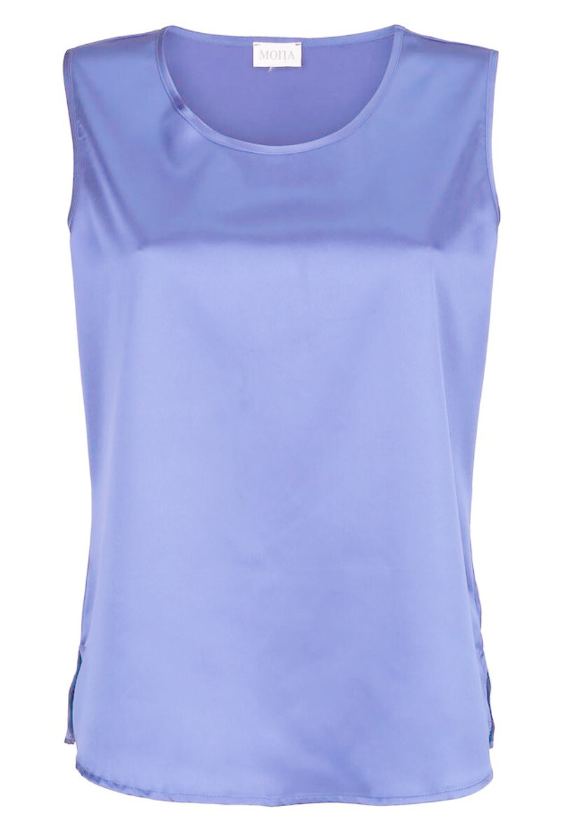 Satinbluse 52 Mona Satintop blau flieder Top Bluse Satin elegant