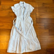 Polo by RALPH LAUREN Tiered Shirt Dress Women Size 6 With Belt Blue Short Sleeve