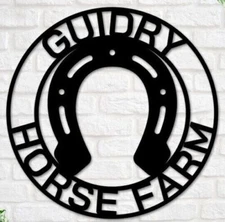 Customized Metal Horse Shoe Farmhouse Ranch Name Address Sign Decorative Gift