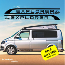 CAMPER CAMPER VAN CARAVAN ADESIVI DECALCOMANIA GRAFICA EXPLORER EDIZIONE CAMPEGGIO